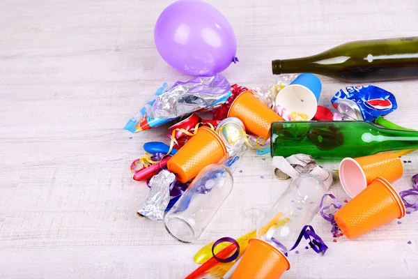 Heap of mess on grey  floor — Stock Photo, Image