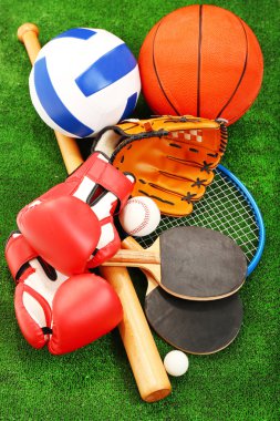 çim zemin üzerine spor malzemeleri