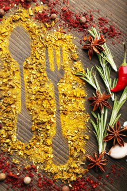 Baharat masada çatal bıçak takımı siluet
