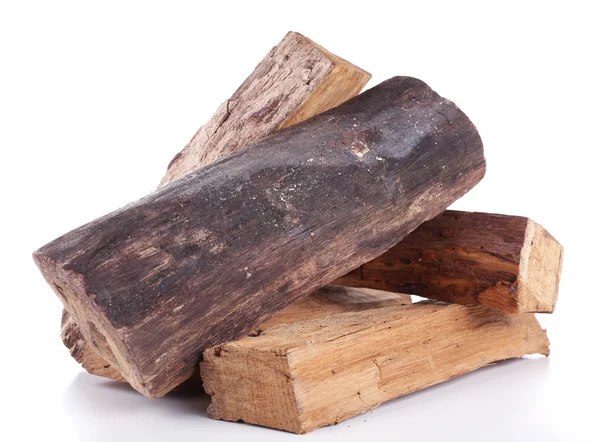 Brandhout geïsoleerd op wit — Stockfoto