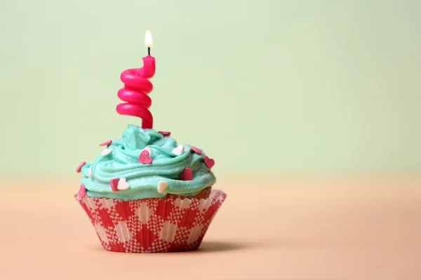 Delicious birthday cupcake — Stock Photo, Image