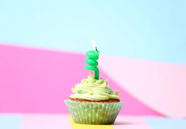 Delicious birthday cupcake — Stock Photo, Image