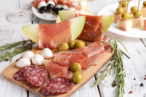 Delizioso melone con prosciutto — Foto Stock