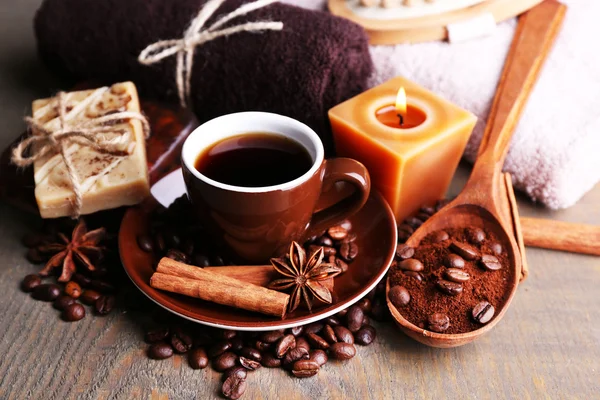 Soap with coffee beans — Stock Photo, Image