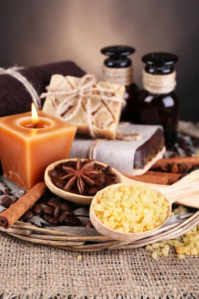 Soap with coffee beans — Stock Photo, Image