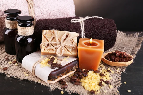 Soap with coffee beans — Stock Photo, Image