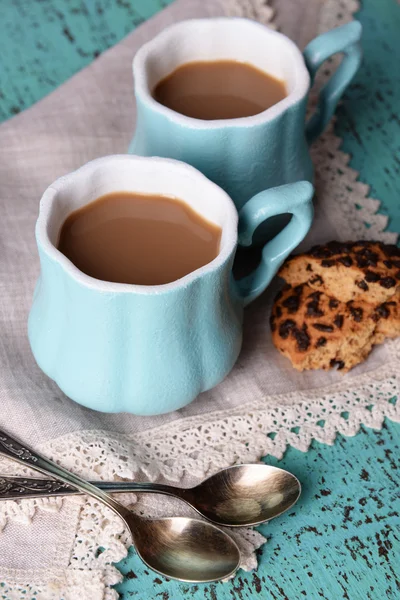 Tazas de café con galletas —  Fotos de Stock