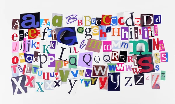 Colorful newspaper alphabet — Stock Photo, Image