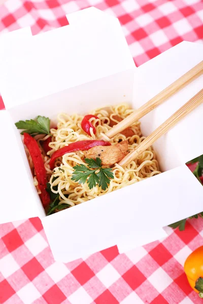 Chinese noodles and sticks — Stock Photo, Image