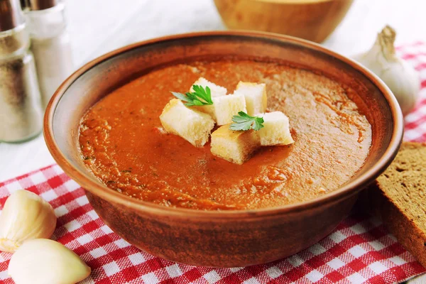 Delicious lentil cream-soup — Stock Photo, Image