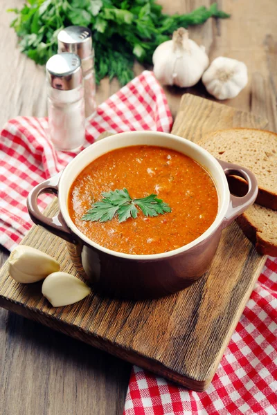 Delicious lentil cream-soup — Stock Photo, Image