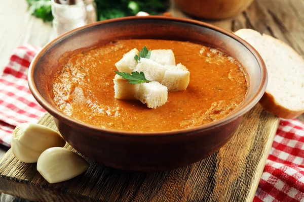 Delicious lentil cream-soup — Stock Photo, Image