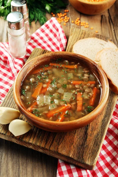 Köstliche Linsensuppe — Stockfoto