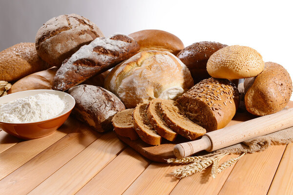 Fresh bread on table
