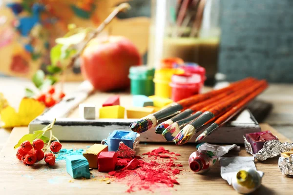 Colorful professional art materials — Stock Photo, Image