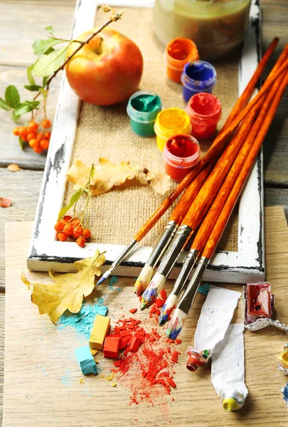 Colorful professional art materials — Stock Photo, Image