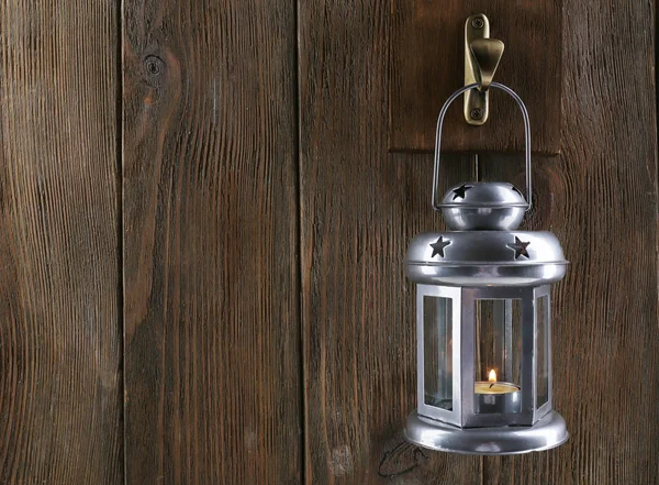 Lantern hanging on hook — Stock Photo, Image