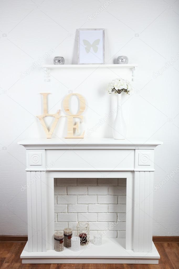 Fireplace with beautiful decorations