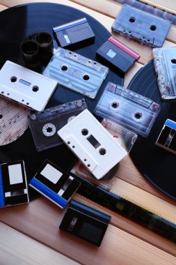 koleksiyonu retro bantları, yakın çekim