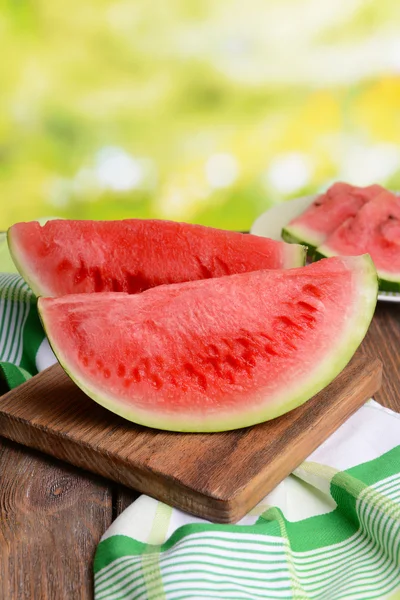 Juicy watermelon on table — Stock Photo, Image