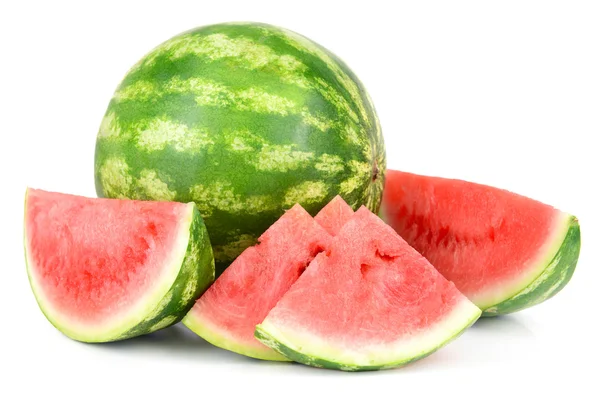 Saftige Wassermelone isoliert auf weiß — Stockfoto