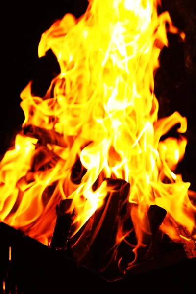 Lagerfeuer im Kohlenbecken — Stockfoto