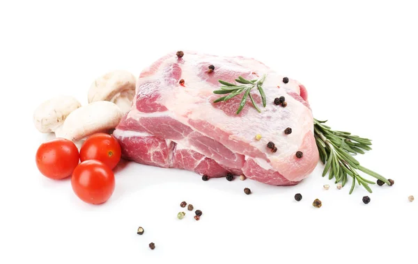 Rohes Fleisch isoliert auf weiß — Stockfoto