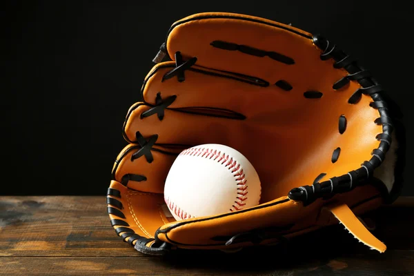 Baseball ball in glove — Stock Photo, Image