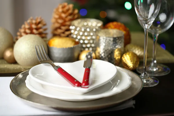 Sirviendo mesa de Navidad —  Fotos de Stock