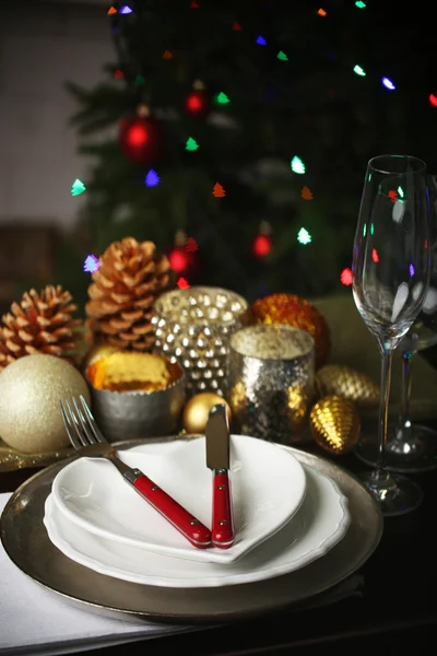 Sirviendo mesa de Navidad —  Fotos de Stock