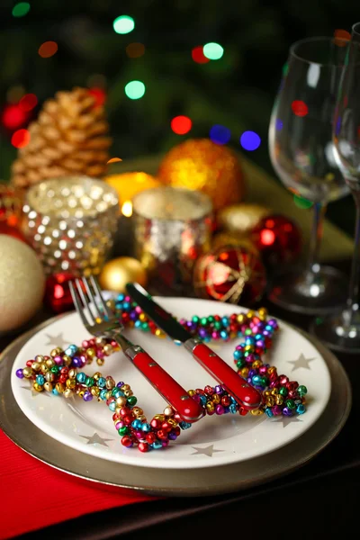 Serving Christmas table — Stock Photo, Image