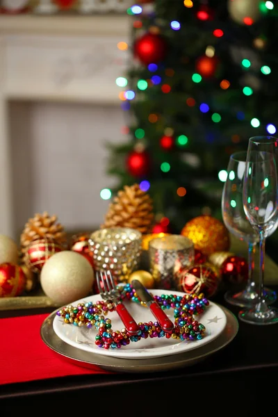 Noel masa Servisi — Stok fotoğraf