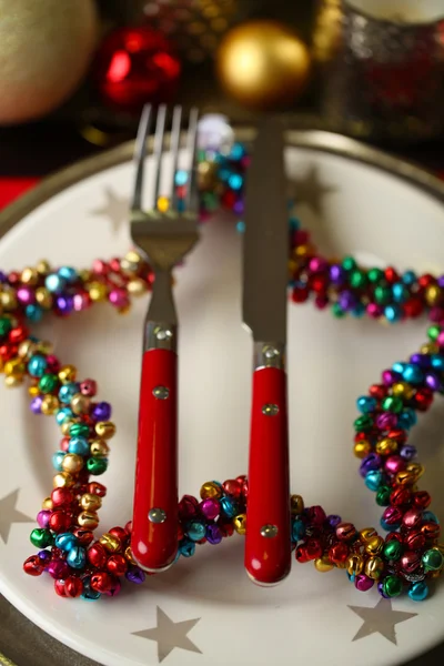 Sirviendo mesa de Navidad —  Fotos de Stock