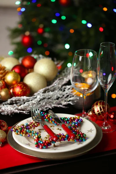 Serving Christmas table — Stock Photo, Image