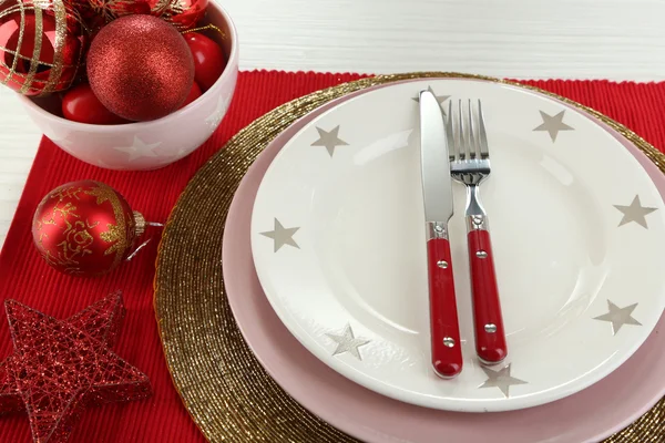 Kerst tafel serveren — Stockfoto