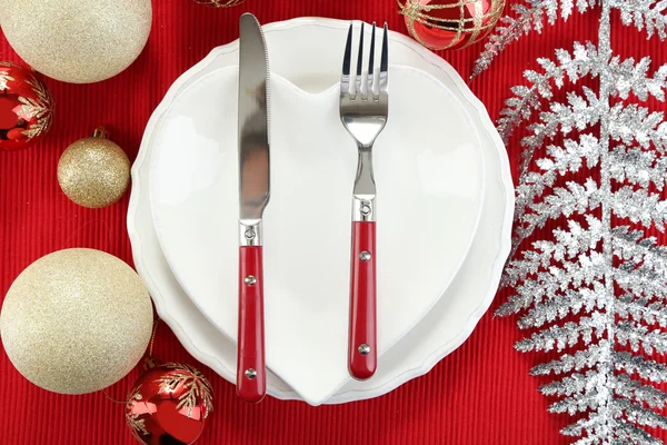 Serving Christmas table — Stock Photo, Image