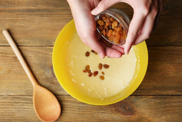 Mixing ingredients in bowl — Stock Photo, Image
