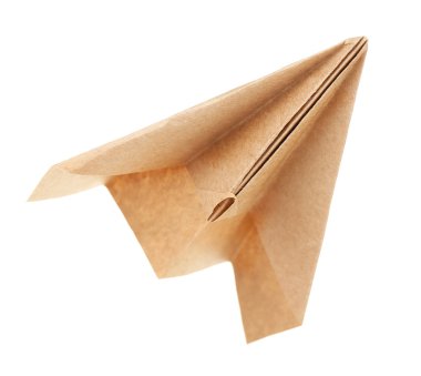 Origami uçak, beyaz izole