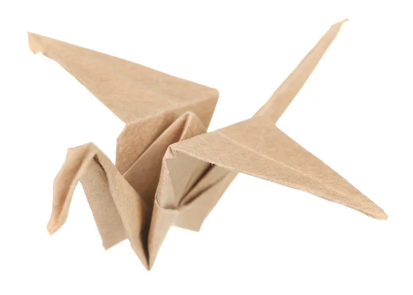 Origami jeřáb, izolovaných na bílém — Stock fotografie