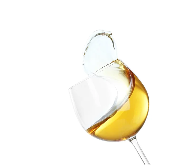 Splash van wijn uit glas — Stockfoto