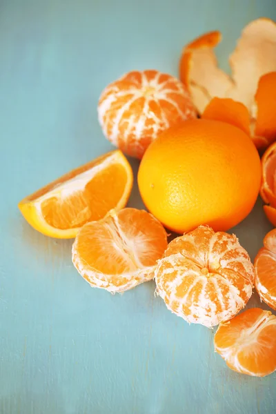 Söta mandariner och apelsiner — Stockfoto