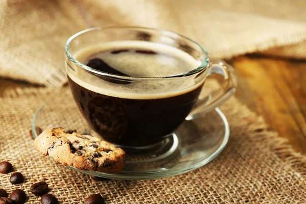 Glass cup of coffee — Stock Photo, Image