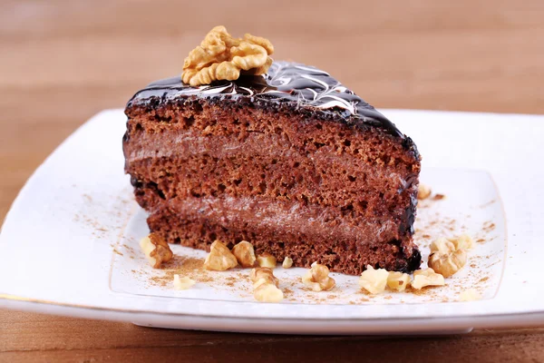 Delicioso bolo de chocolate — Fotografia de Stock