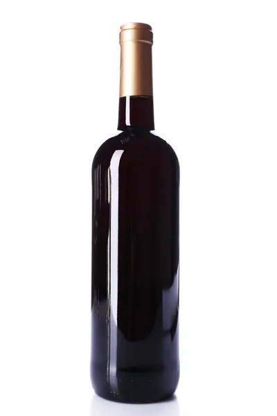 Bouteille de vin rouge isolé sur blanc — Photo