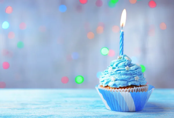 Delicious birthday cupcake — Stock Photo, Image