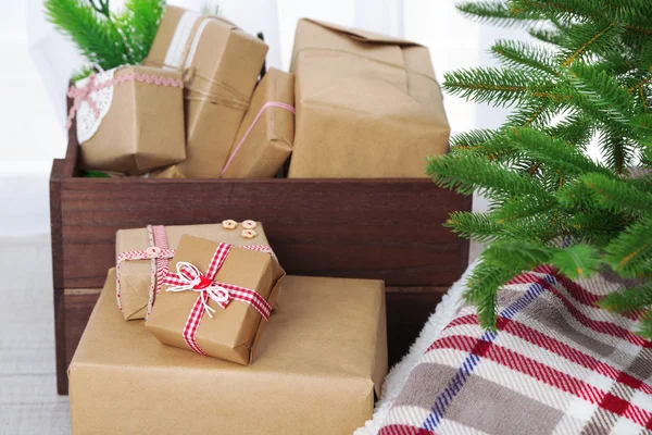 Christmas presents and decorations — Stock Photo, Image