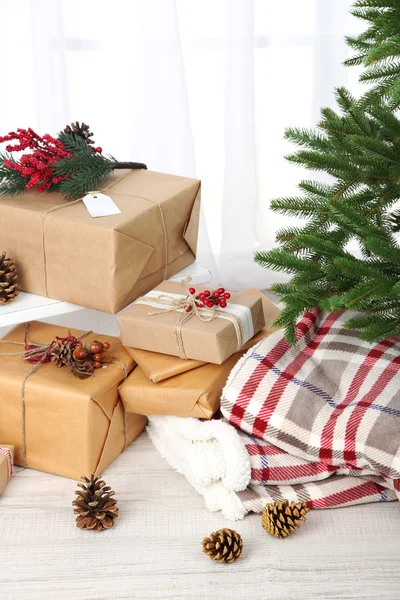 Christmas presents and decorations — Stock Photo, Image