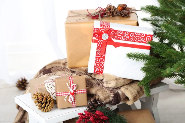 Presents near Christmas tree — Stock Photo, Image