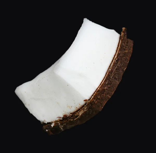 Kokosnuss auf schwarzem Hintergrund — Stockfoto