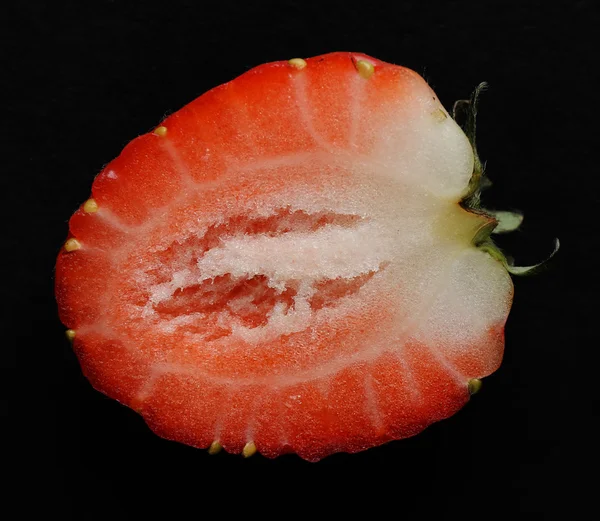 Strawberry on black background — Stock Photo, Image